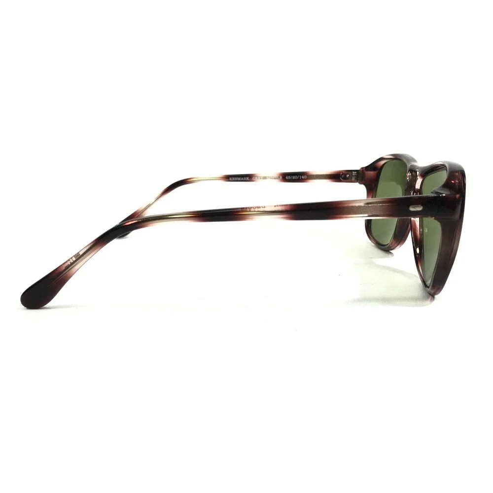 Kenmark Sunglasses REGGIE GREY MOTTLE Brown Pink Round Frames w/ Green Lenses